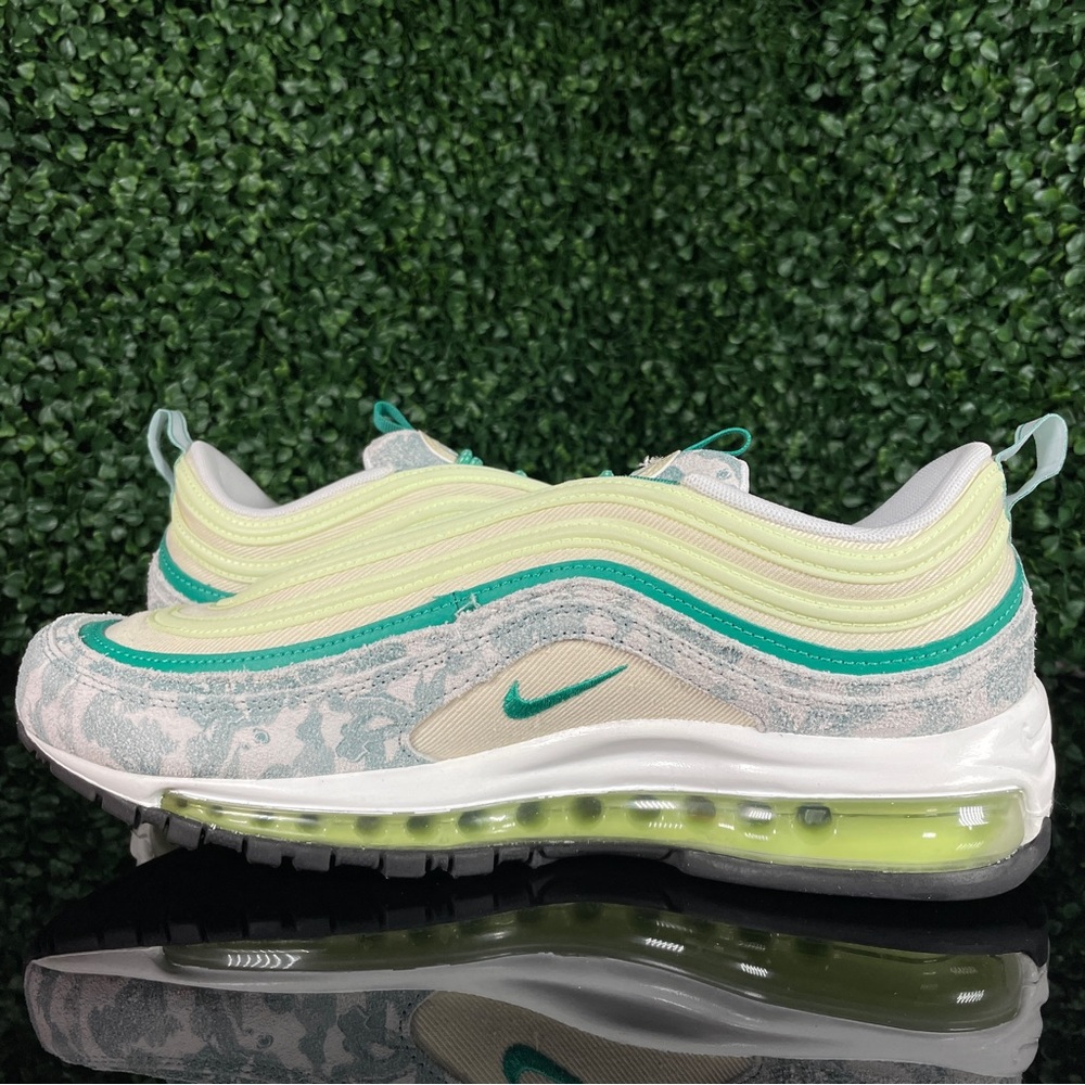 Nike Air Max 97 Neptune Green Camo Coconut Milk Sneakers DX3946-100 Size 14 - Picture 4 of 7
